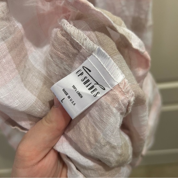 CP Shades 100% Linen Gingham Patterned Long Dress - Picture 6 of 8